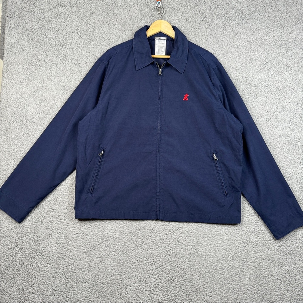 Disney Field Jacket Mens Size Large Navy Blue Vintage Mickey Mouse Embroidery
